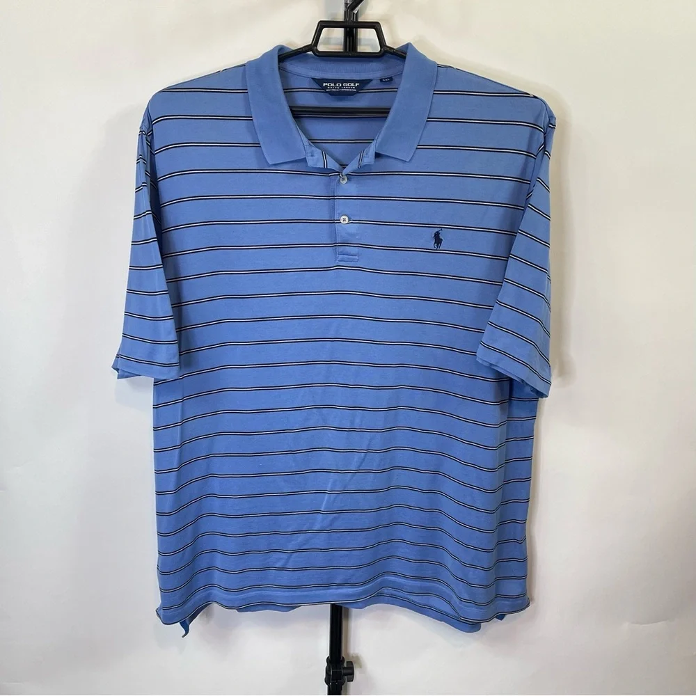 Ralph Lauren Polo Golf Blue Striped Shirt Size XXL Men’s